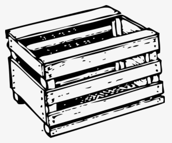 Crate, Wooden, Box, Packaging, Package, Transport - Drawing Of A Crate, HD Png Download, Free Download