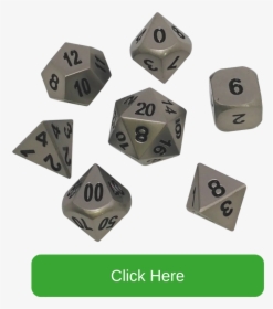 Dull Silver Color With Black Numbers Metal Dice - Dice Game, HD Png Download, Free Download