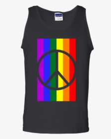Gay Lesbian Rainbow Flag Peace Sign Pride T-shirt - Circle, HD Png Download, Free Download