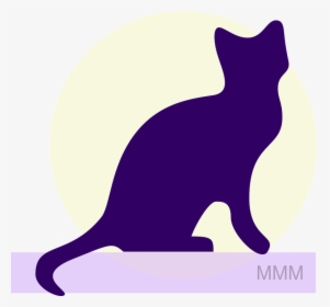 Cat, Moon, Purple, Night, Dark - Transparent Transparent Background Cat Silhouette, HD Png Download, Free Download