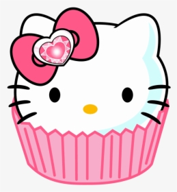 Hello Kitty Birthday Clip Art Pink Clipart Image Beautiful - Hello Kitty Cupcake Coloring Pages, HD Png Download, Free Download