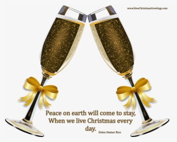 Christmas Quotes - Champagne Glasses With Wedding Rings, HD Png Download, Free Download