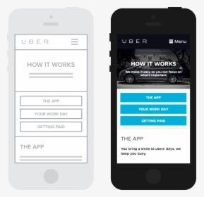 Uber First App Design, HD Png Download, Free Download