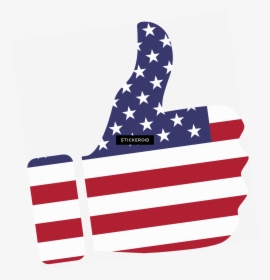 Thumb Up American Flag - Cartoon Transparent Background American Flag, HD Png Download, Free Download