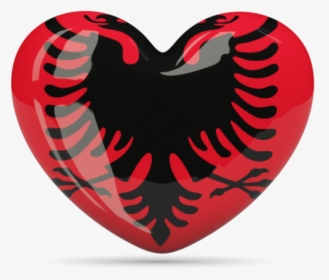 Albania Flag Heart Icon - Albanian Flag, HD Png Download, Free Download