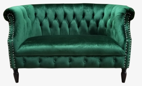 Emerald Green Velvet Loveseat - Studio Couch, HD Png Download, Free Download