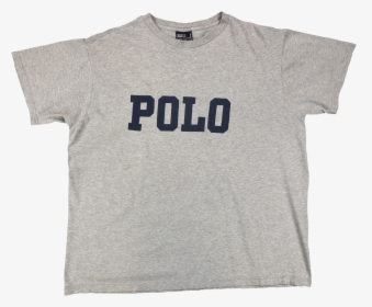 Vintage Polo Ralph Lauren Logo Tee Grey - Active Shirt, HD Png Download, Free Download