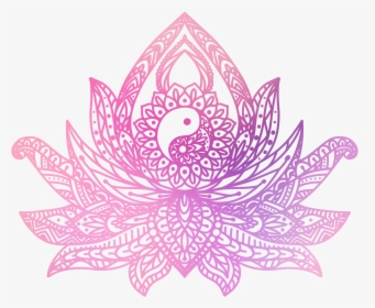 Watercolor Mandala Png Clip Art Royalty Free - Yin And Yang Lotus, Transparent Png, Free Download
