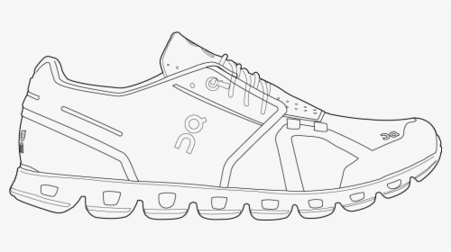 Track Running Shoes Outline - Shoe Black And White, HD Png Download, Free Download
