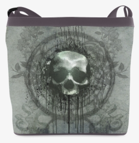 Awesome Skull With Bones And Grunge Crossbody Bags - Messenger Bag, HD Png Download, Free Download
