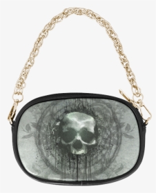 Awesome Skull With Bones And Grunge Chain Purse - Handbag, HD Png Download, Free Download