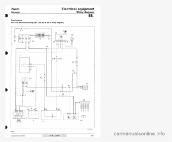 Fiat Punto 1998 176 1 Wiring Diagrams Workshop Manual - Technical Drawing, HD Png Download, Free Download