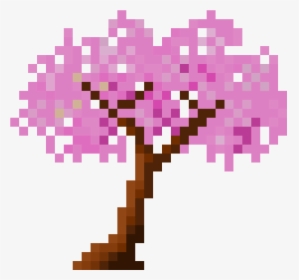 Cherry Blossom Tree - Cherry Blossom Tree Pixel Art, HD Png Download, Free Download