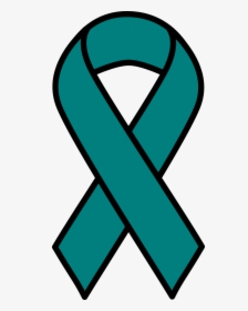 Teal Ovarian Cancer Ribbon - Ovarian Cancer Ribbon Clip Art, HD Png Download, Free Download