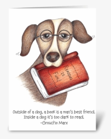 Reading Is Fun Greeting Card - Dachshund, HD Png Download, Free Download