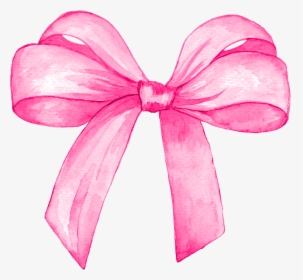 Ribbon Bow Png Logo , Transparent Cartoons - Pink Ribbon Bow Watercolor, Png Download, Free Download