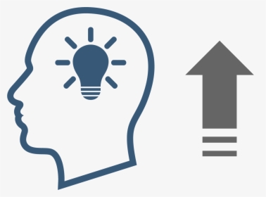 Head Icon With Lightbulb And Arrow Upwards - Arrow Pointing To Brain, HD Png Download, Free Download