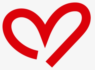 Curved Red Heart Outline Png Image - M Heart Logo Png, Transparent Png, Free Download