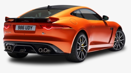 Orange Jaguar F Type Svr Coupe Back View Car Png Image - Jaguar F Type 200, Transparent Png, Free Download