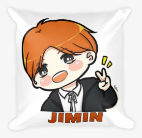 Bts Jimin Square Pillow - Jimin Bts Cartoon, HD Png Download, Free Download