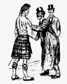 Meeting A Man In A Kilt - Man In Kilt Black And White Clipart, HD Png Download, Free Download