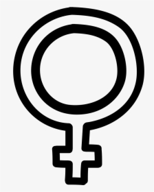 Female Hand Drawn Symbol Outline - Simbolo Femenino Png, Transparent Png, Free Download