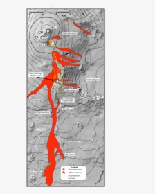 Map Of The Lava Flow Field And Field Of Fractures Formed - Illustration, HD Png Download, Free Download