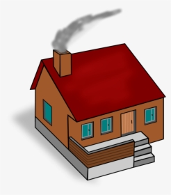 Free Vector House - Clip Art Roof With Chimney, HD Png Download, Free Download