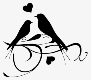 Love Birds Black And White, HD Png Download, Free Download