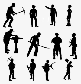 Silhouette Construction Workers Png, Transparent Png, Free Download