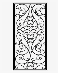 Fence Drawing Flower - Png Wrought Iron Frame, Transparent Png, Free Download