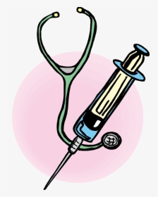 Syringe Clipart Pink - Stethoscope And Syringe Clipart, HD Png Download, Free Download