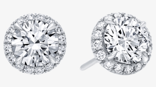 Round Brilliant Diamond Micropavé Earstuds - Engagement Ring, HD Png Download, Free Download