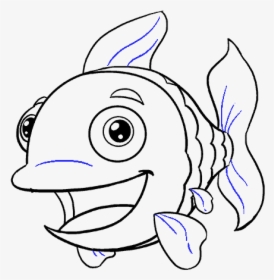 How To Draw Cartoon Fish - Easy Drawing Cartoon Fish, HD Png Download, Free Download
