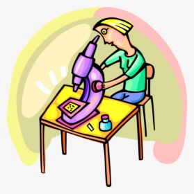 Vector Illustration Of Student Scientist Looking Through - Quaternary Economic Activity, HD Png Download, Free Download