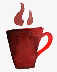 Red Watercolor Coffee Png Clipart , Png Download - Coffee Cup, Transparent Png, Free Download