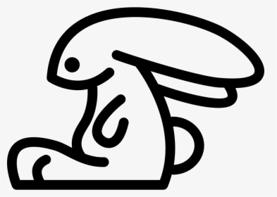 Rabbit Outline Side View - Rabbit, HD Png Download, Free Download