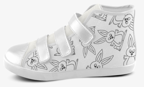 Bunny Pattern Velcro High Top Canvas Kid"s Shoes - Skate Shoe, HD Png Download, Free Download