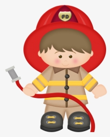 Firefighter Clipart Little - Cute Fireman Clip Art, HD Png Download, Free Download