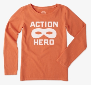 Girls Action Hero Mask Long Sleeve Tee - T Shirt, HD Png Download, Free Download