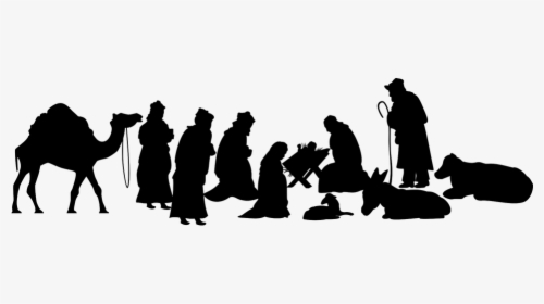 Silhouette Christmas Nativity Vector, HD Png Download, Free Download
