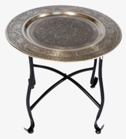 Silver Tray Top Side Table , Png Download - Moroccan Table India, Transparent Png, Free Download