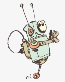 Cute Robot On Mono Wheel - Cartoon, HD Png Download, Free Download
