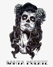 Graphic-image - Santa Muerte Tattoo Png, Transparent Png, Free Download