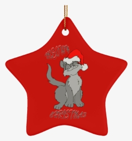 Meowy Cat Ornamento De Arbol De Navidad Verde - Christmas Ornament, HD Png Download, Free Download