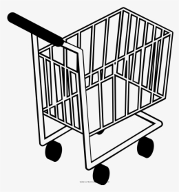 Shopping Cart Coloring Page - Shopping Cart, HD Png Download, Free Download
