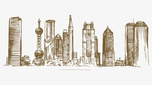 Skyscraper Vector Landmark Shanghai - Drawing Shanghai Pearl Tower Transparent, HD Png Download, Free Download
