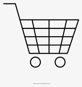 Shopping Cart Coloring Page - Cartoon Shopping Cart Png, Transparent Png, Free Download