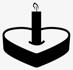 Heart Cake With Candle - Circle, HD Png Download, Free Download