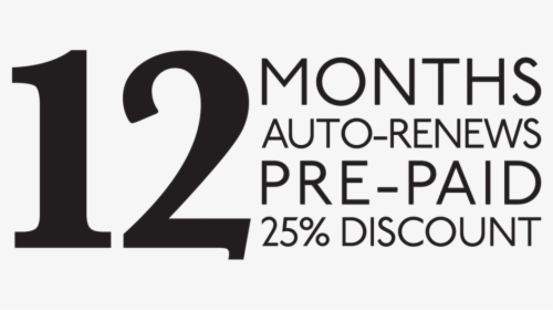 12 Month Pre Paid Subscription, Auto Renews - Graphic Design, HD Png Download, Free Download